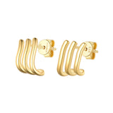 Silver Gold Plated Natural Flow Stud Earrings Brienne ST2296