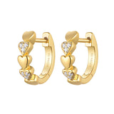 Silver Gold Plated CZ Double Happiness Hoop Earrings ST2314