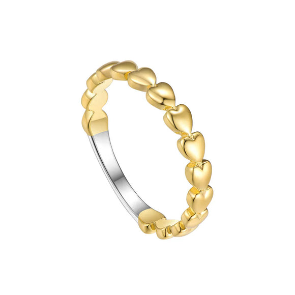 Silver Gold Plated Double Happiness Ring ST2316