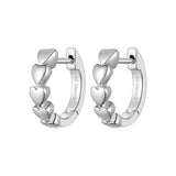 Silver Double Happiness Hoop Earrings ST2317