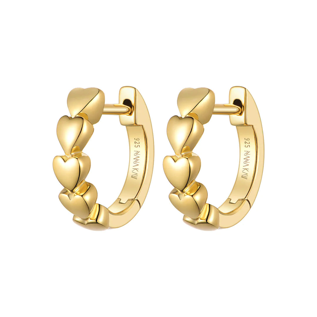 Silver Gold Plated Double Happiness Hoop Earrings ST2318