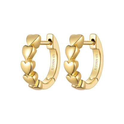 Silver Gold Plated Double Happiness Hoop Earrings ST2318