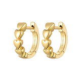Silver Gold Plated Double Happiness Hoop Earrings ST2318