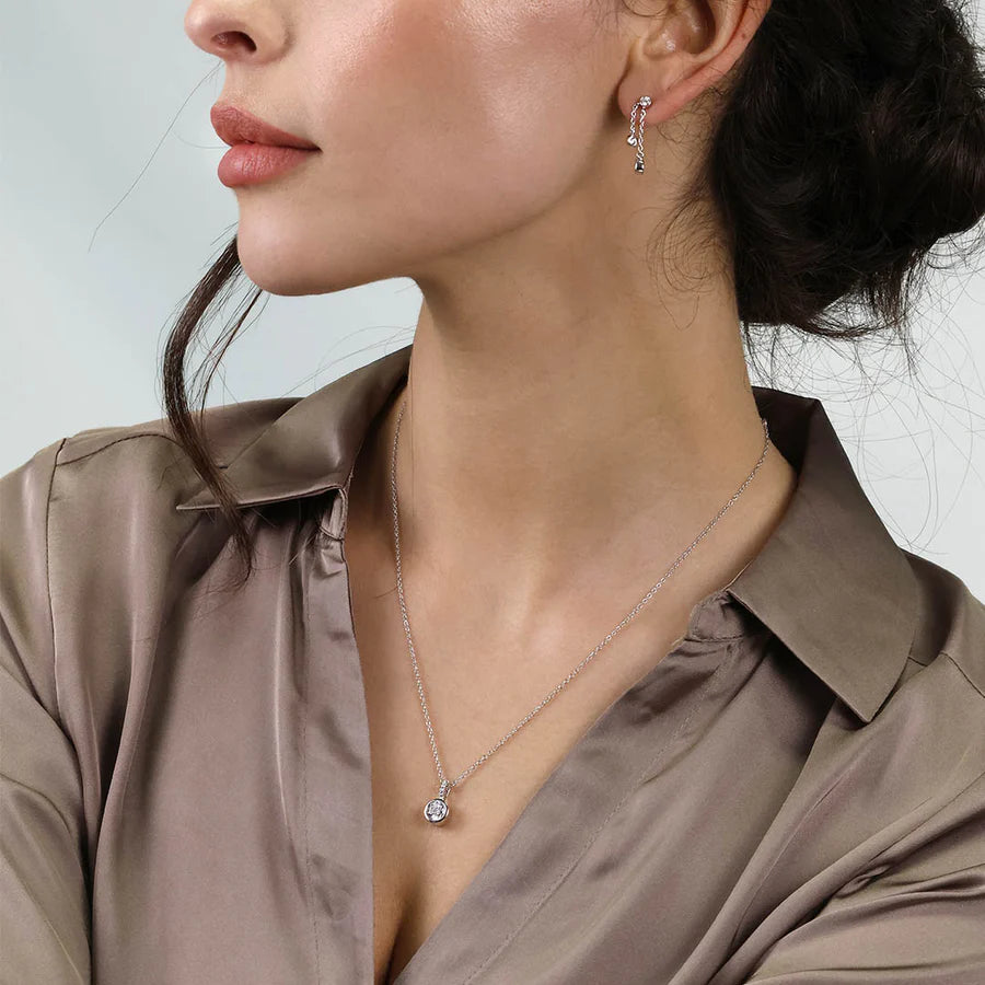 Sterling Silver CZ Classic Solitaire Pendant ST2333