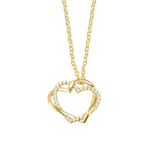 Silver Gold-plated Double Happiness CZ Pendant ST2339