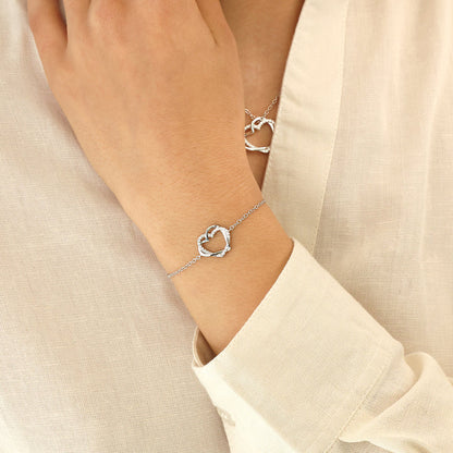 Silver Double Happiness CZ Bracelet ST2340