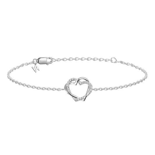 Silver Double Happiness CZ Bracelet ST2340