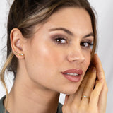 SILVER GOLD PLATED CLASSIC SOLITAIRE EARRING EMERELLE ST2343