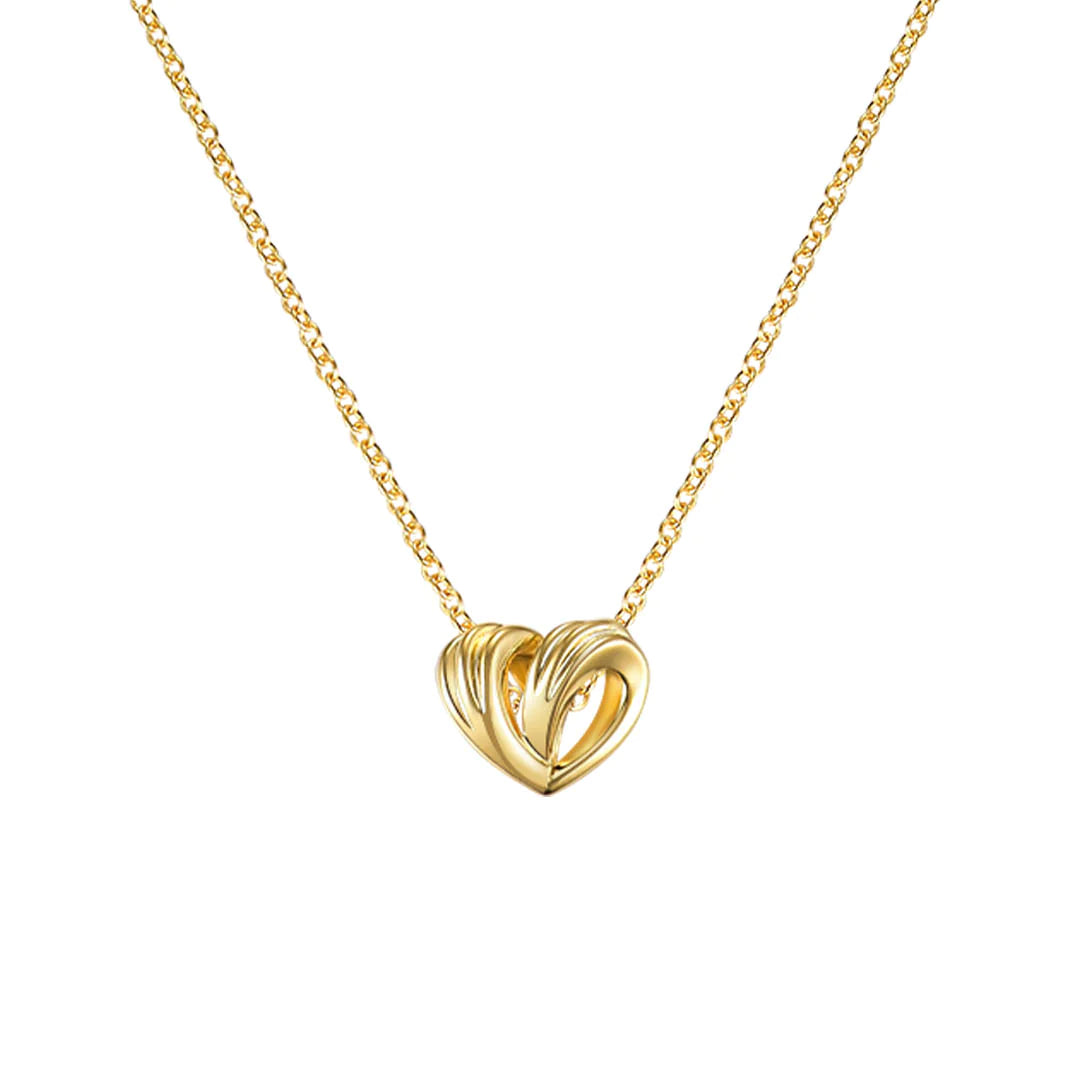Sterling Silver  Gold Plated Pure Love Necklace ST2349