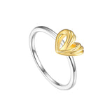 Sterling Silver  Gold Plated Pure Love Ring ST2351