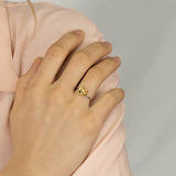 Sterling Silver  Gold Plated Pure Love Ring ST2351
