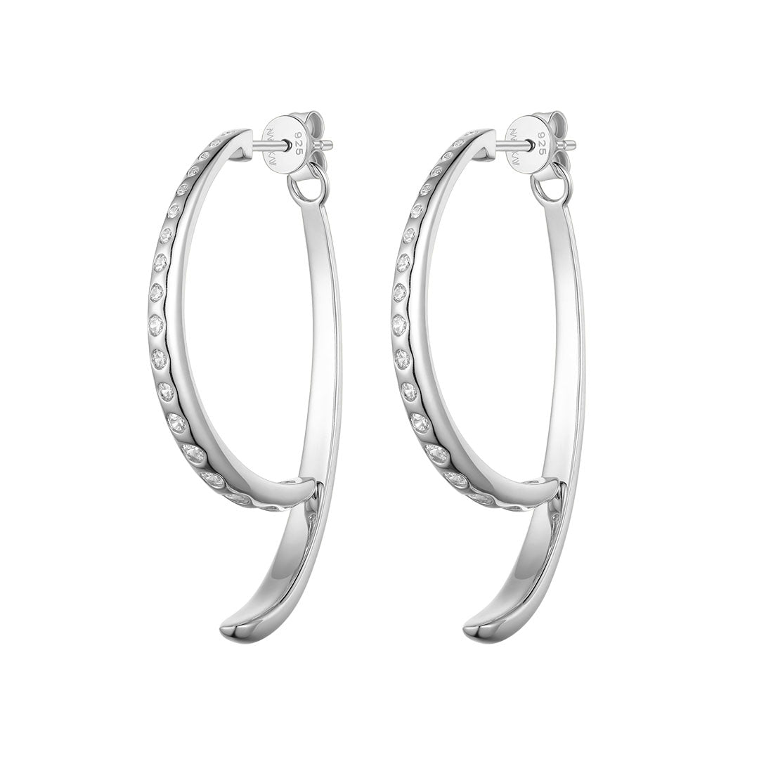 SILVER SOLID FLAIR EARRINGS EVIDENCE ST2358