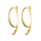 SILVER GOLD PLATED SOLID FLAIR EARRINGS EVIDENCE ST2359