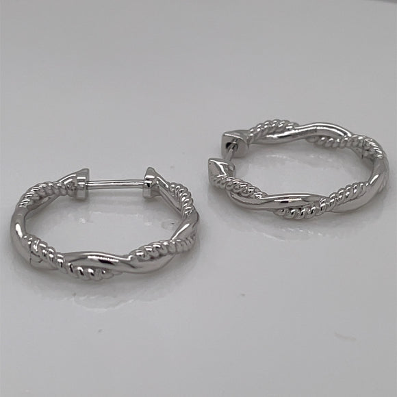 Silver Twist Hoop Earrings ST2362
