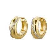 Silver Gold-plated Glam Rebel CZ Hoop Earrings ST2375