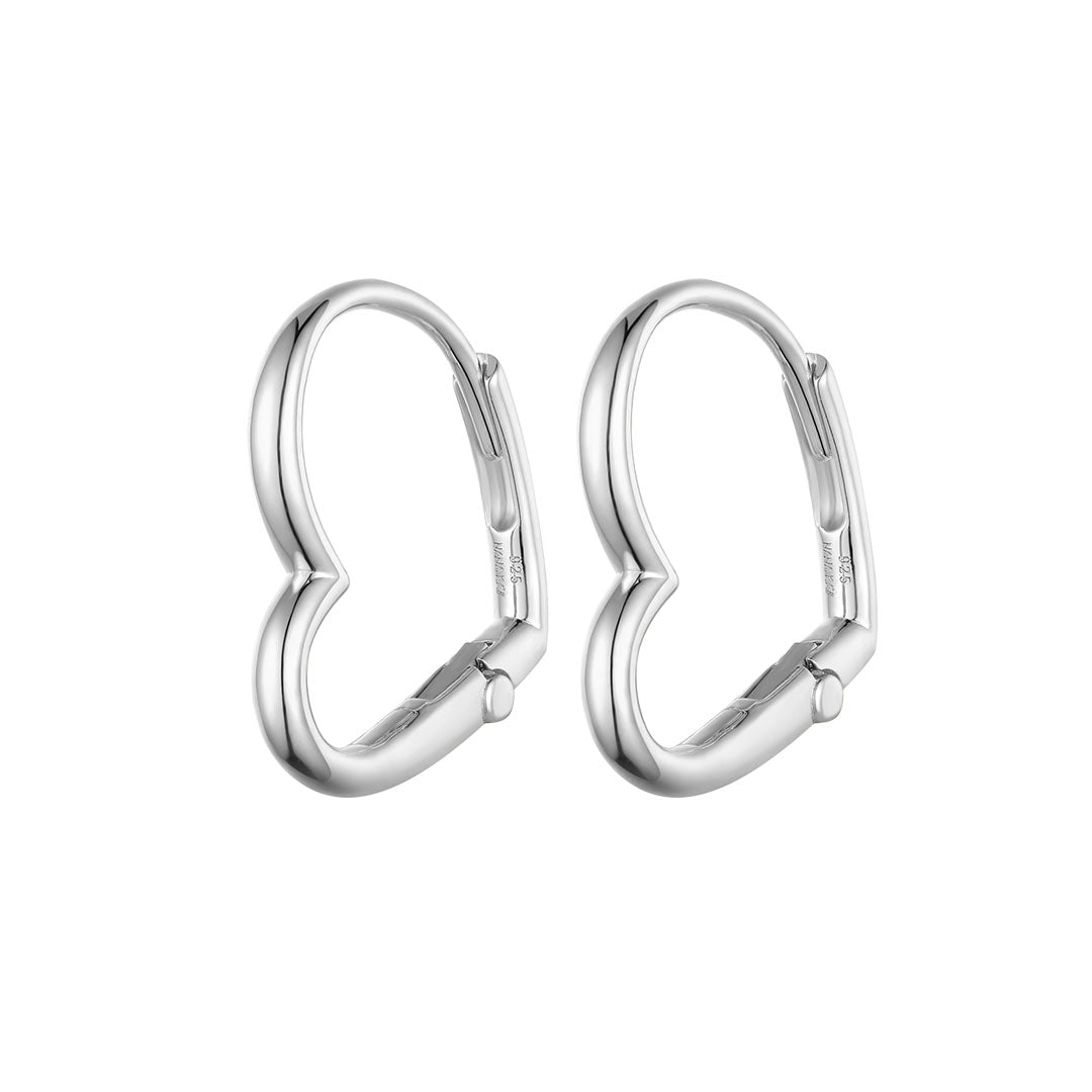 Silver Pure Love Hoop Earrings ST2404