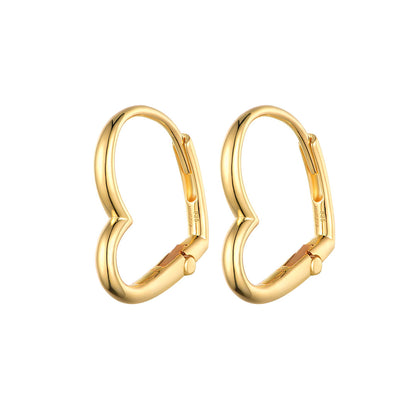 Silver Gold-plated Pure Love Hoop Earrings ST2405