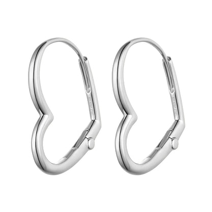 Silver Pure Love Hoop Earrings ST2406