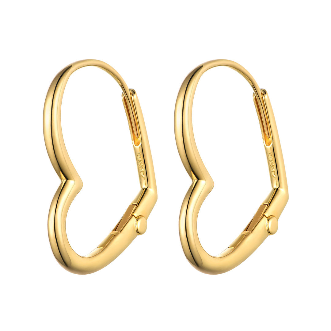 Silver Gold-plated Pure Love Hoop Earrings ST2407