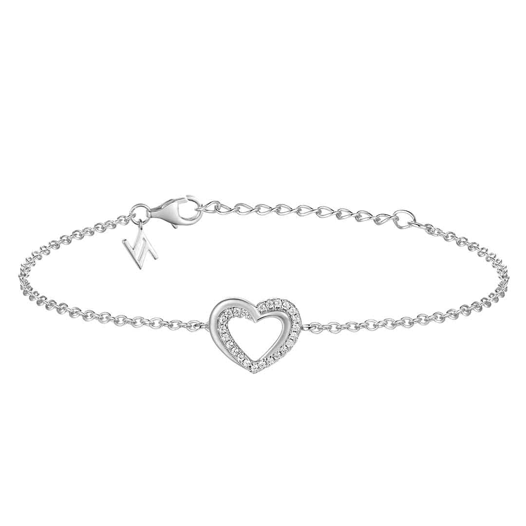 Sterling Silver Double Happiness CZ Bracelet ST2420