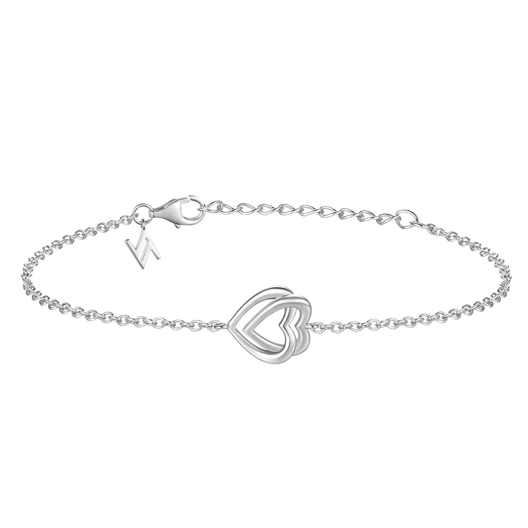 Sterling Silver Double Happiness CZ Bracelet ST2421