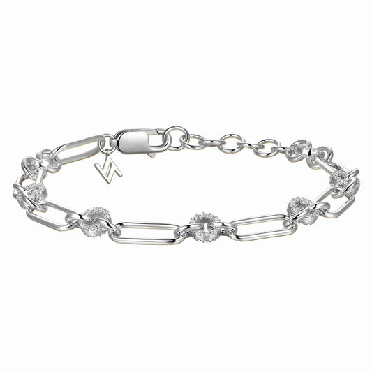 SILVER CZ PAPERLINK BRACELET ST2439