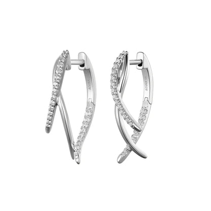 Silver CZ Natural Flow Hoop Earrings Zeraphina ST2450