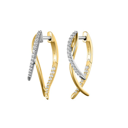 Silver Gold-plated CZ Natural Flow Hoop Earrings Zeraphina ST2451