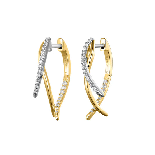Silver Gold-plated CZ Natural Flow Hoop Earrings Zeraphina ST2451