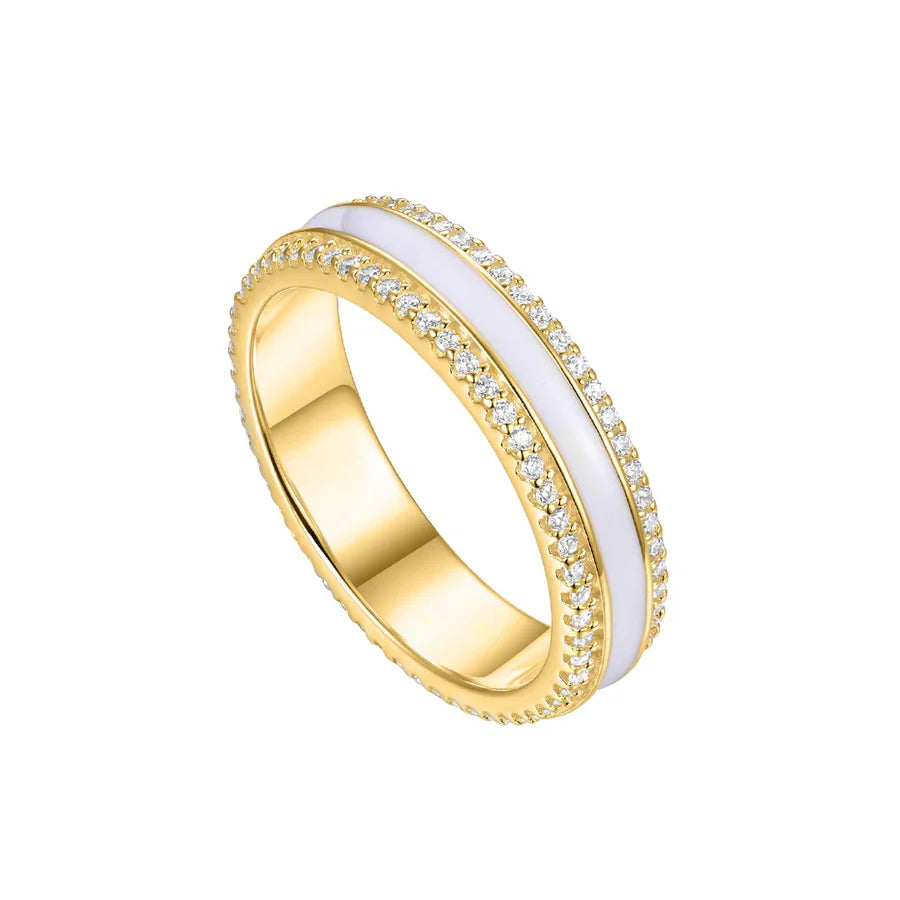 Silver Gold-plated CZ Glamour Girl Ring ST2456