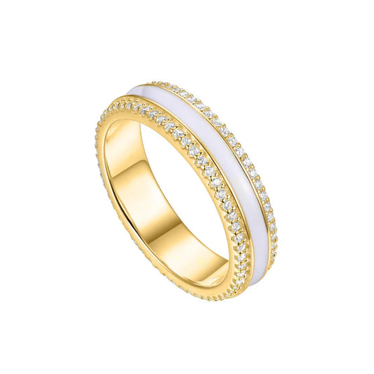 Silver Gold-plated CZ Glamour Girl Ring ST2456