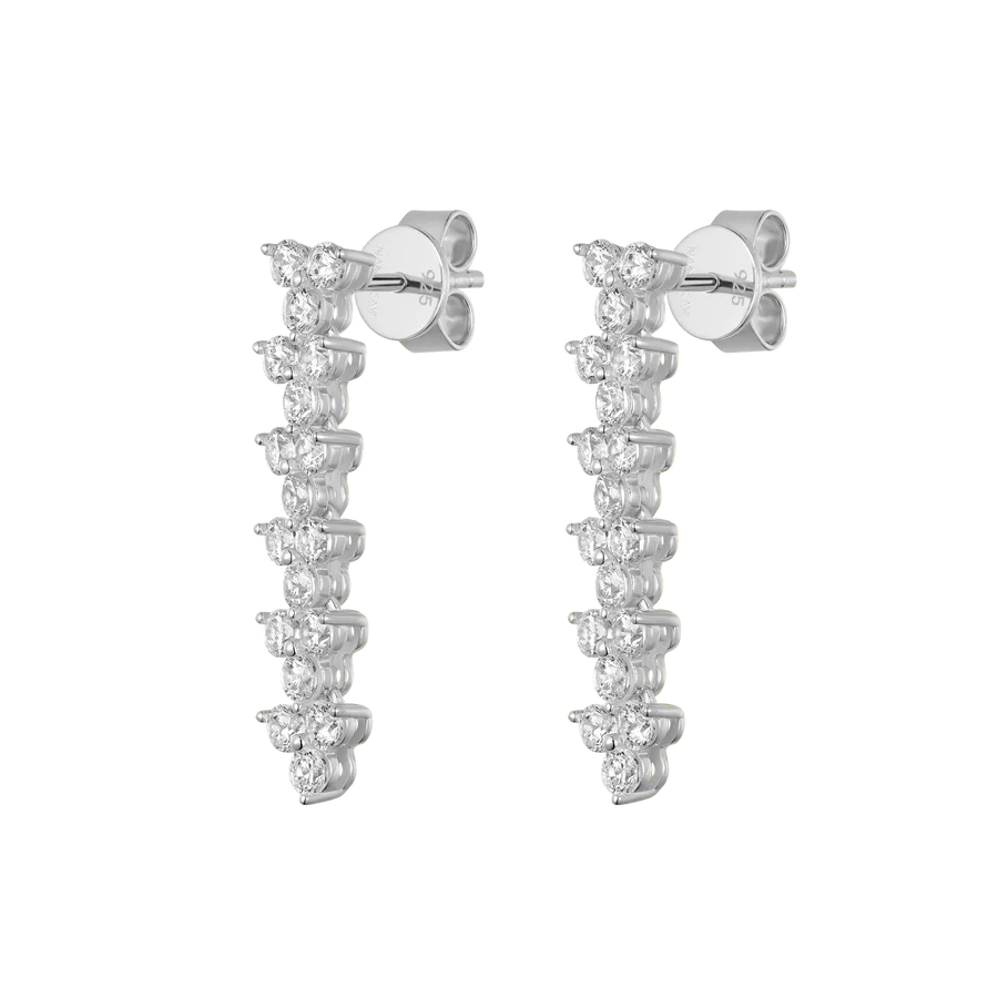 Silver CZ Sparkly Couture Dtop Earring Veliora ST2473