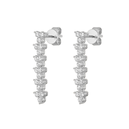 Silver CZ Sparkly Couture Dtop Earring Veliora ST2473