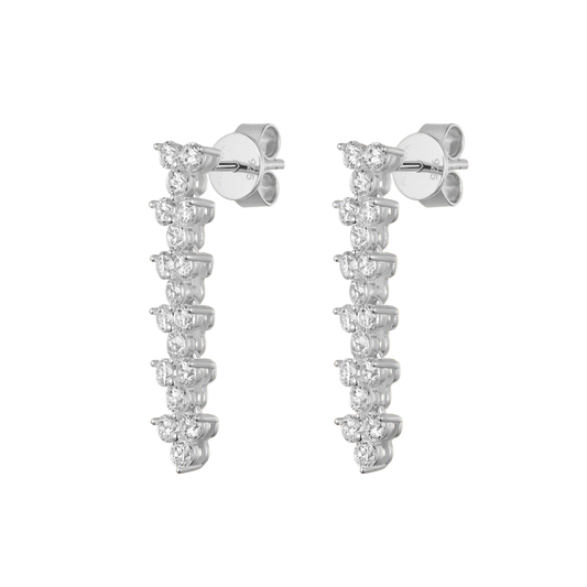 Silver CZ Sparkly Couture Dtop Earring Veliora ST2473