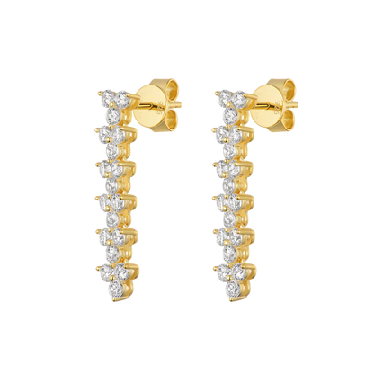 Silver Gold-plated CZ Sparkly Couture Dtop Earring Veliora ST2474