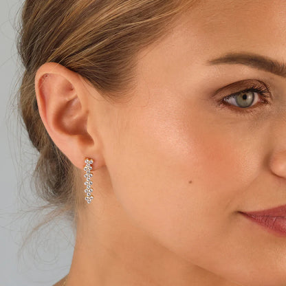 Silver Gold-plated CZ Sparkly Couture Dtop Earring Veliora ST2474