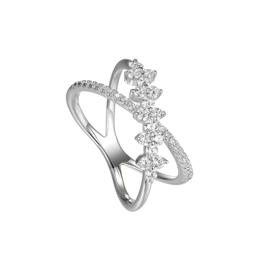 Silver Sparkly Couture Ring Veliora ST2475