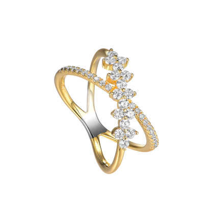 Silver Gold-plated Sparkly Couture Ring Veliora ST2476