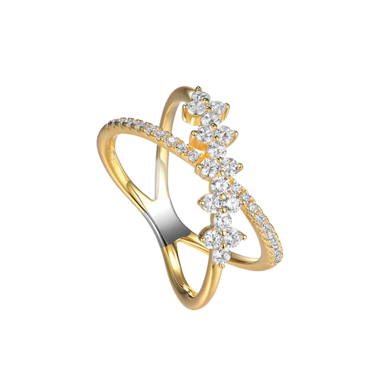Silver Gold-plated Sparkly Couture Ring Veliora ST2476