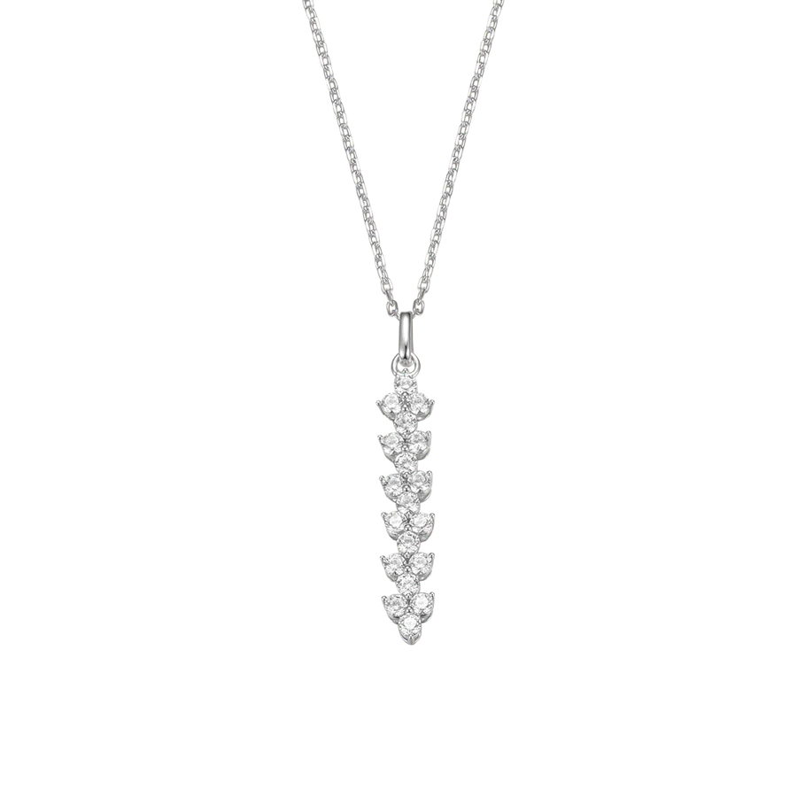 Sterling Silver CZ Sparkly Couture Necklace Veliora ST2479