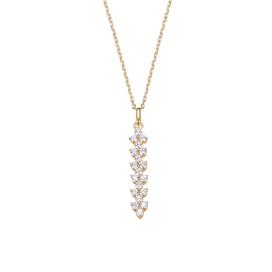 Silver Gold-plated CZ Sparkly Couture Necklace Veliora ST2480