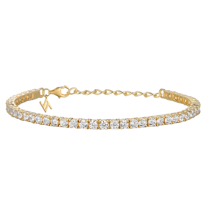 Silver Gold-plated 3mm Tennis Bracelet ST2507