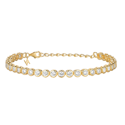 Silver Gold-plated 3mm Tennis Bracelet ST2509