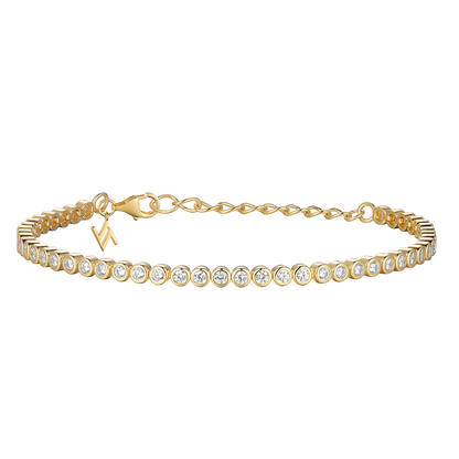 Silver Gold-plated 2mm Tennis Bracelet ST2510