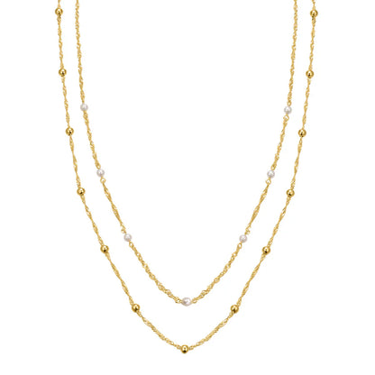 Silver Gold-plated CZ Baroque Flair Necklace Marjorie ST2518
