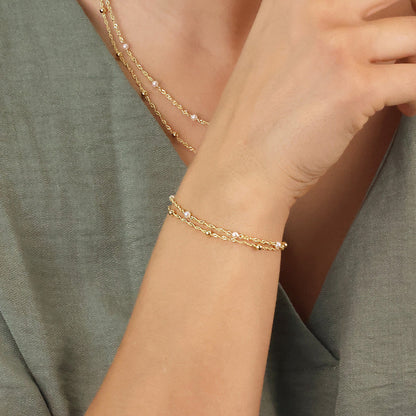 Silver Gold-plated Baroque Flair Bracelet Marjorie ST2519