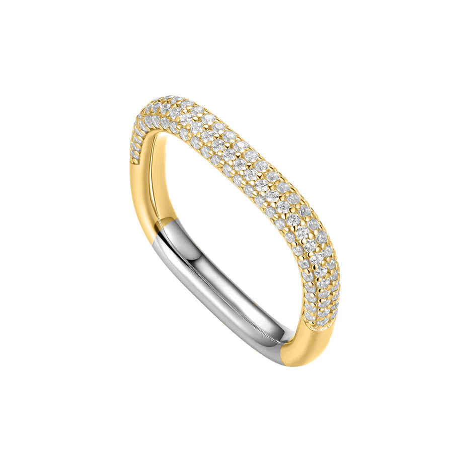 Silver Gold-plated CZ French Chic Ring Valerie ST2522