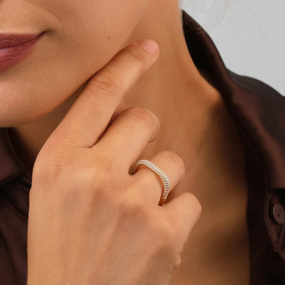 Silver Gold-plated CZ French Chic Ring Valerie ST2522