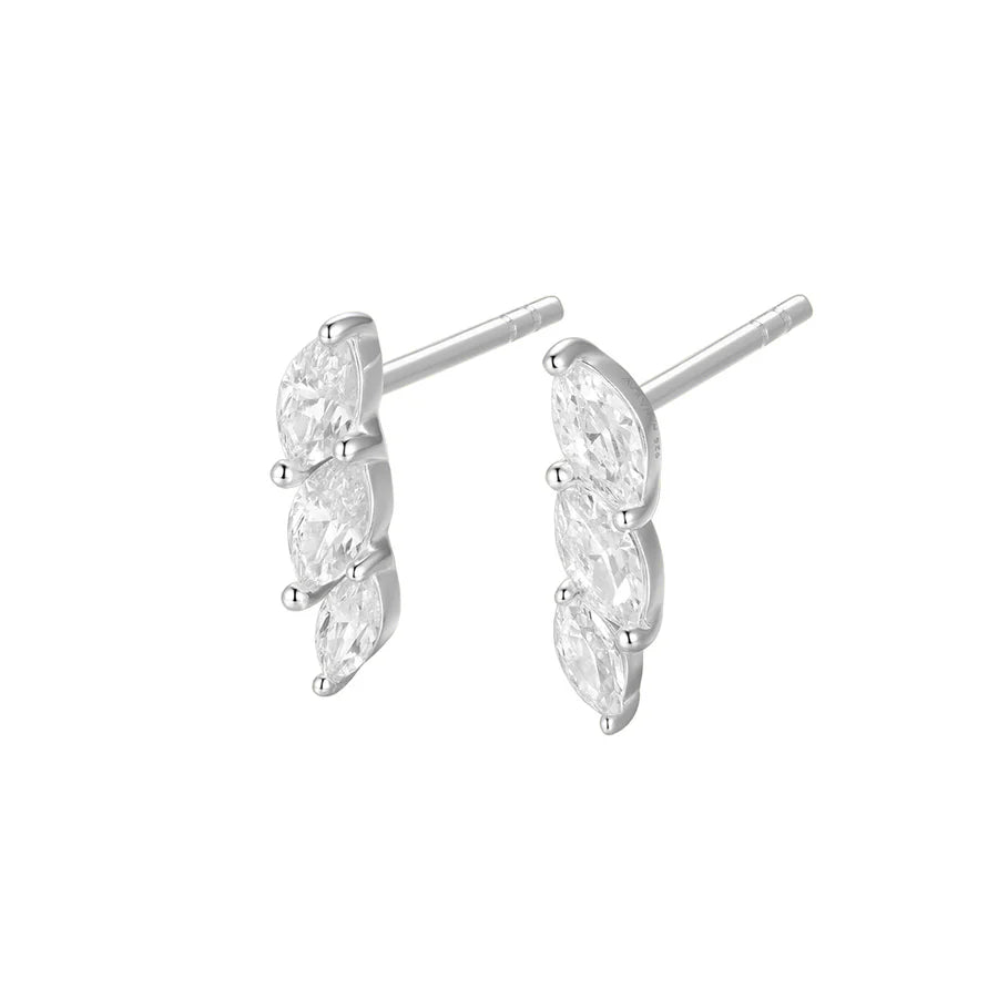 Silver CZ Sparkly Couture Earrings Caitlin ST2527