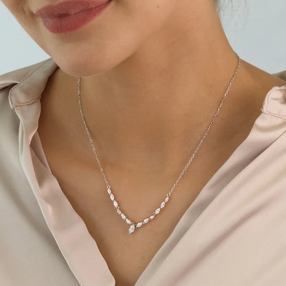 Sterling Silver CZ Sparkly Couture Necklace Katelyn ST2528